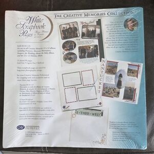 Creative Memories White Scrapbook Pages Pack - White and Teal Accents